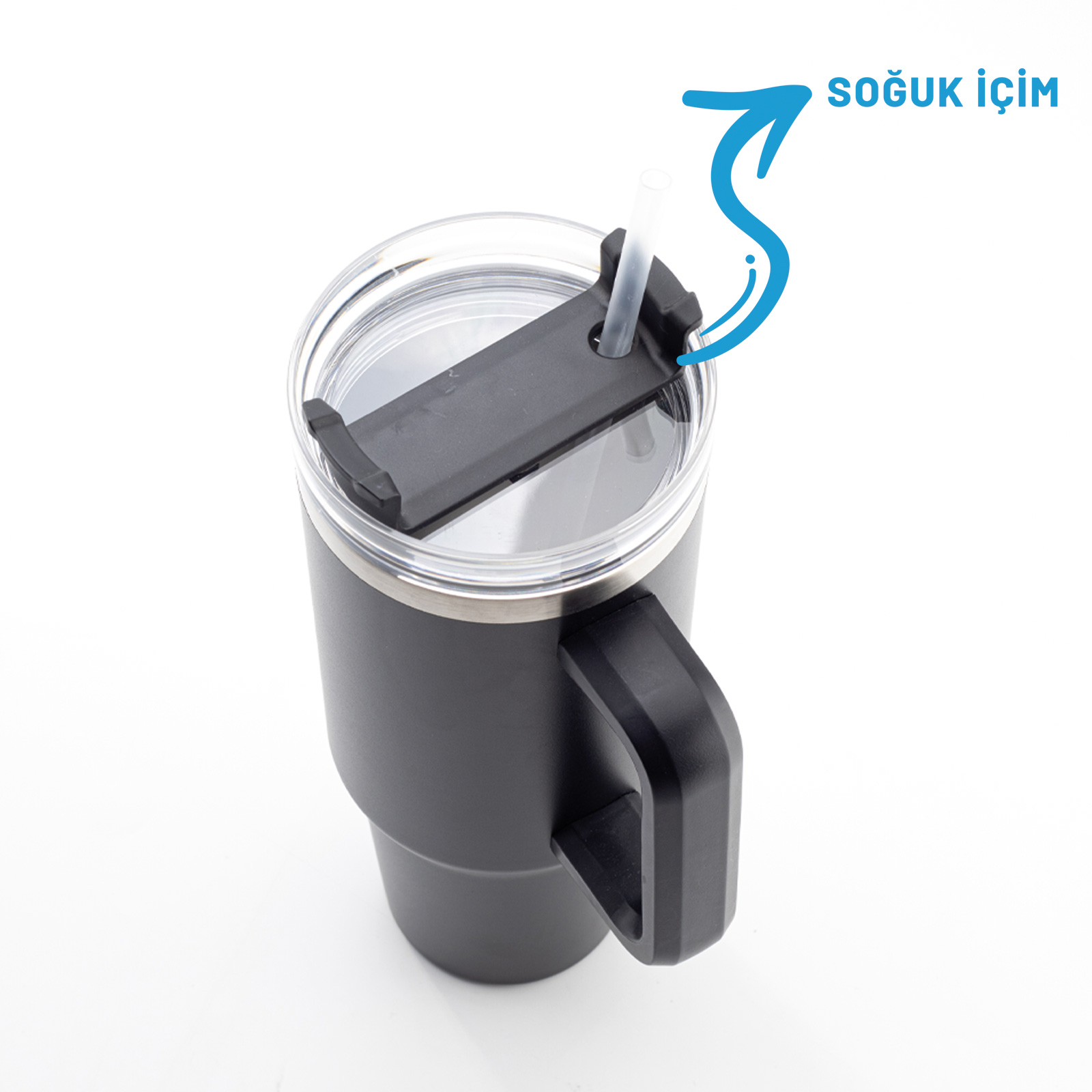 Adrasan 1200 ml Termos - Siyah promosyon ürünü