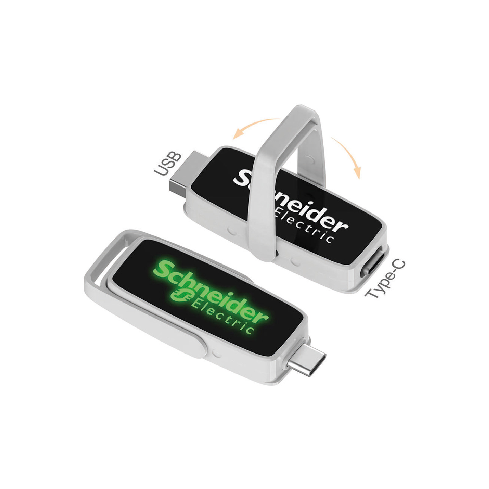 Ahlat 32 gb Type-c Otg Işıklı Usb Bellek - Gümüş promosyon ürünü