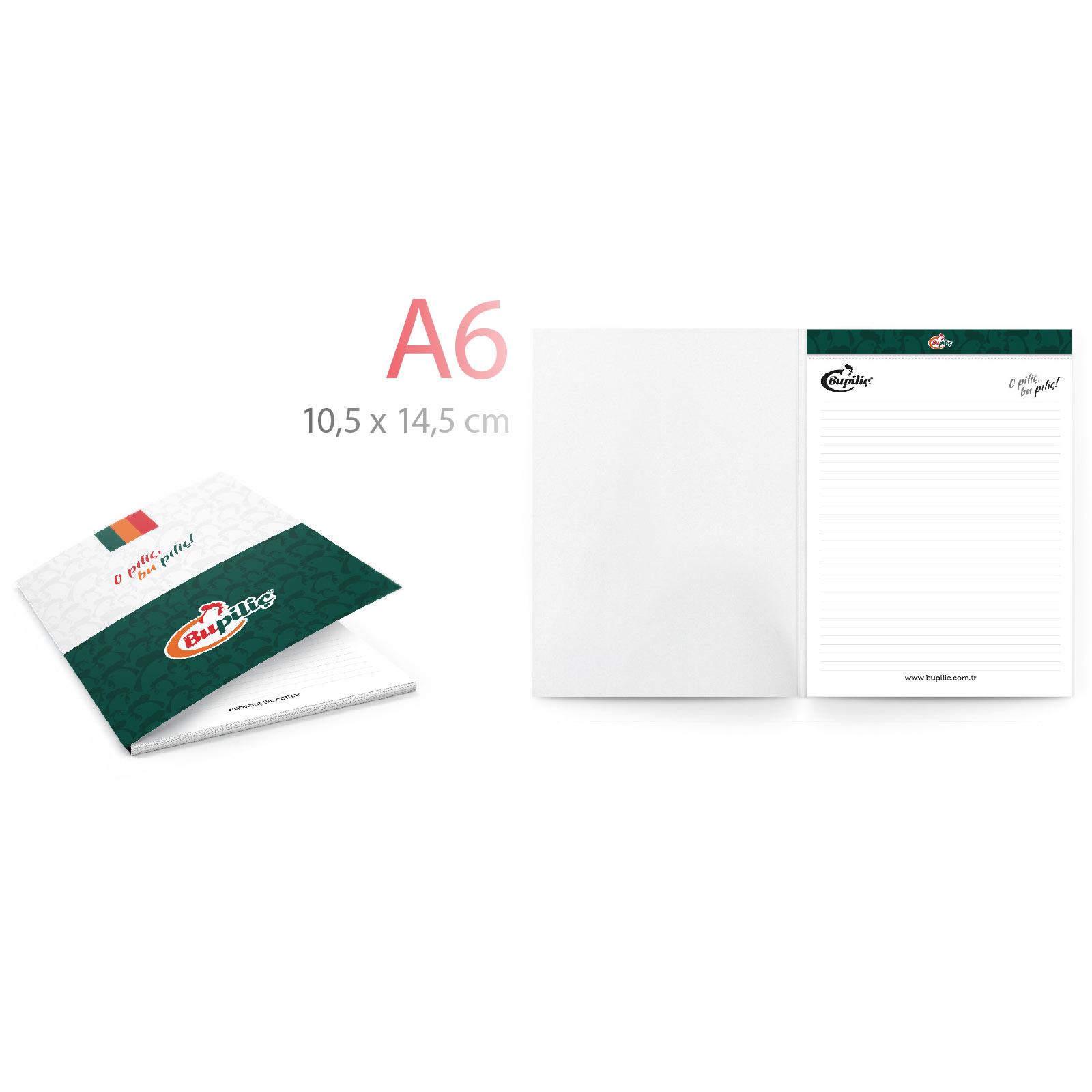ala-42 Kapak Geçmeli Yana Açılır a6 Bloknot — promosyon ürünü