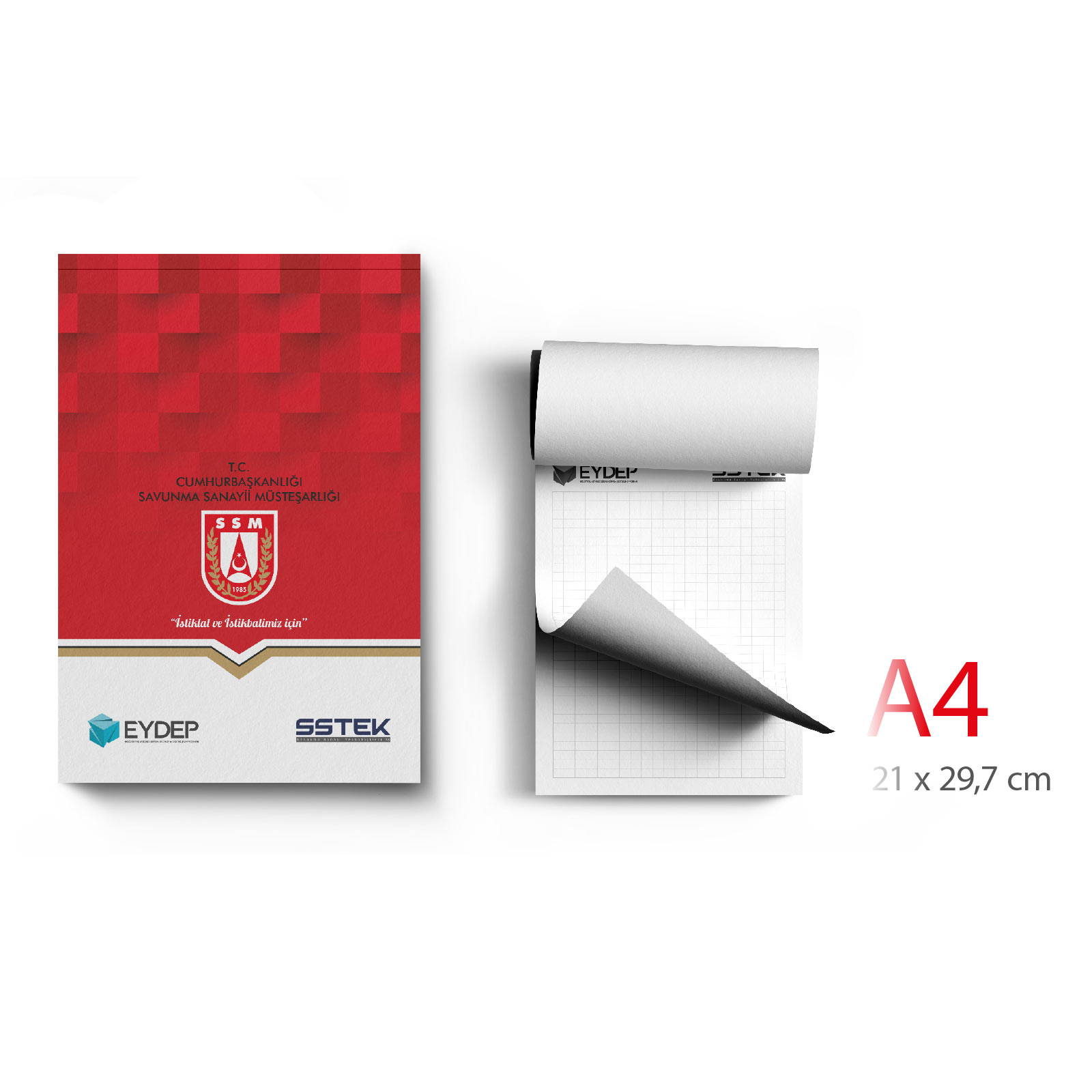 ala-52 Kapak Geçmeli a4 Bloknot — promosyon ürünü