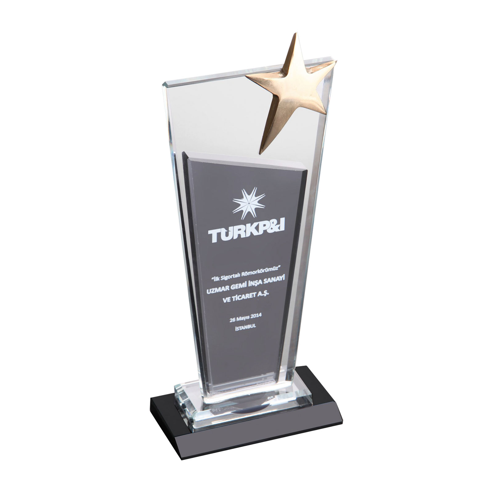 İmranlı Kristal Plaket — promosyon ürünü