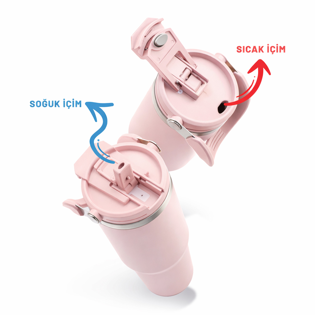 İnebolu 1200 ml Termos - Pembe promosyon ürünü
