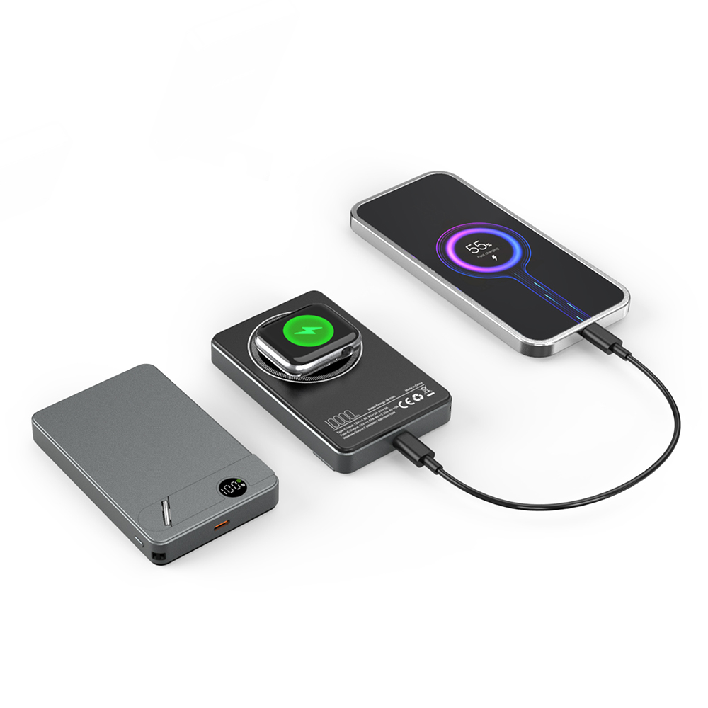 Kilyos 10.000 mah Magsafe ve Wıreless Standlı Powerbank - Siyah promosyon ürünü