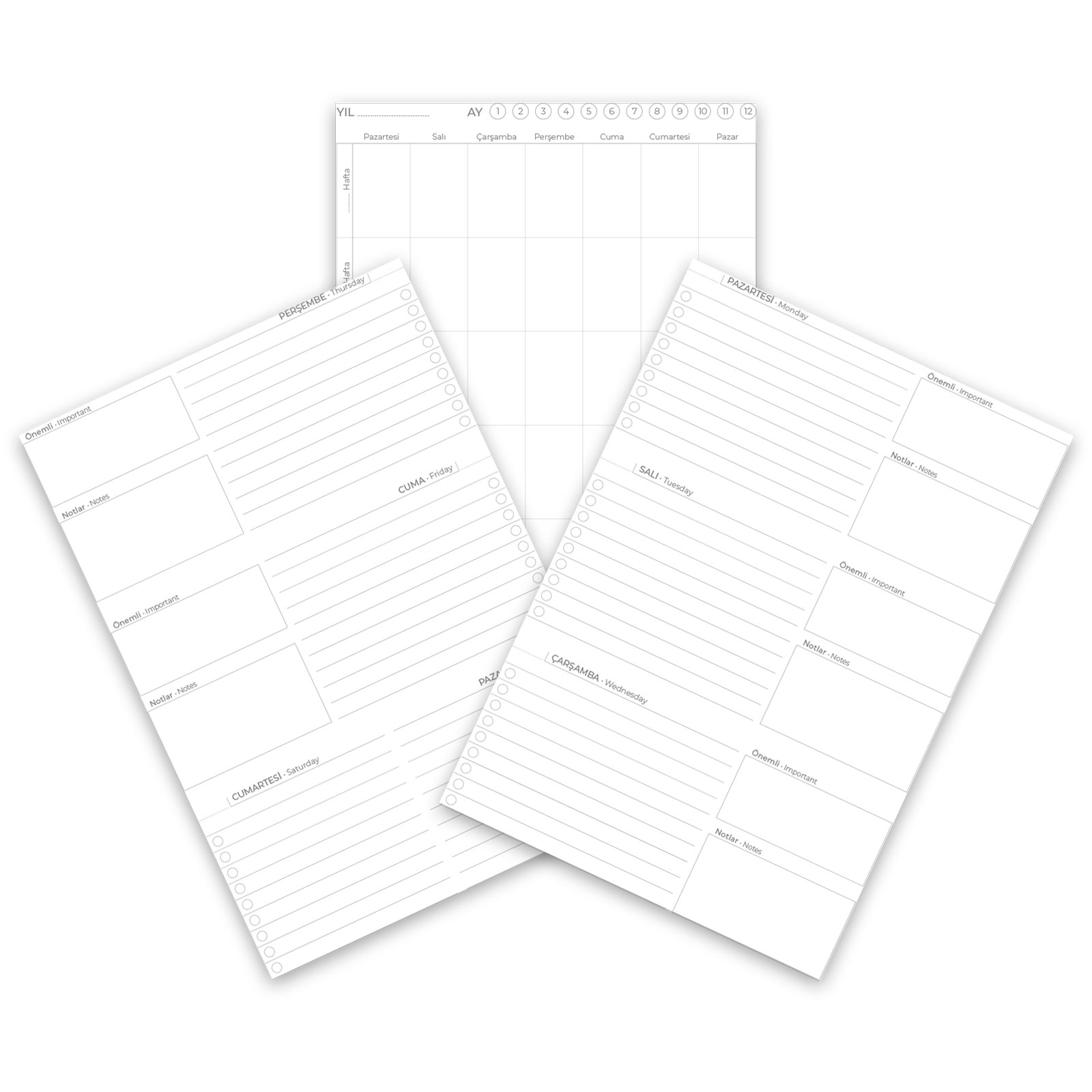 Kolej Spiralli Haftalık Planlayıcı (20x28 cm) - Siyah promosyon ürünü