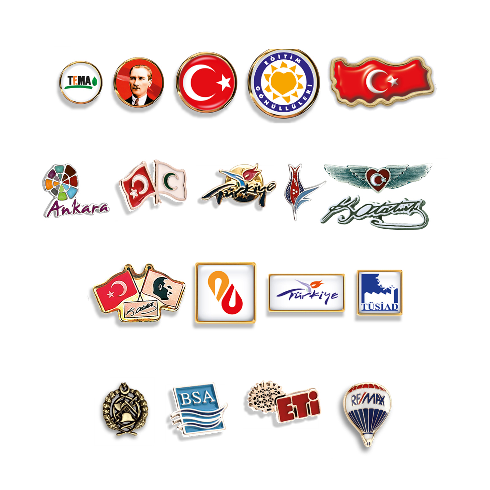 Maldiv Özel Döküm ve Domeks Baskılı Rozetler — promosyon ürünü