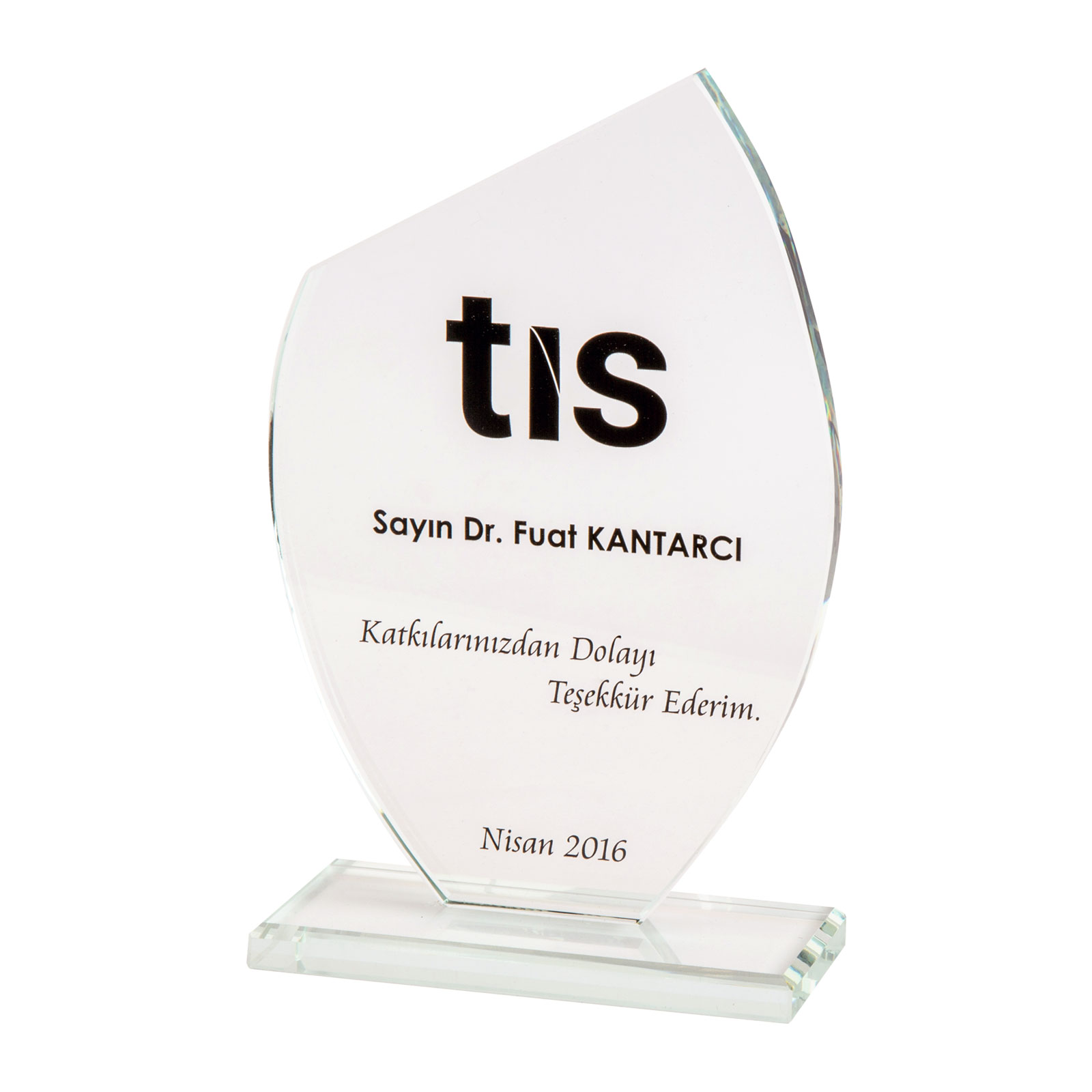 Onat Kristal Plaket — promosyon ürünü