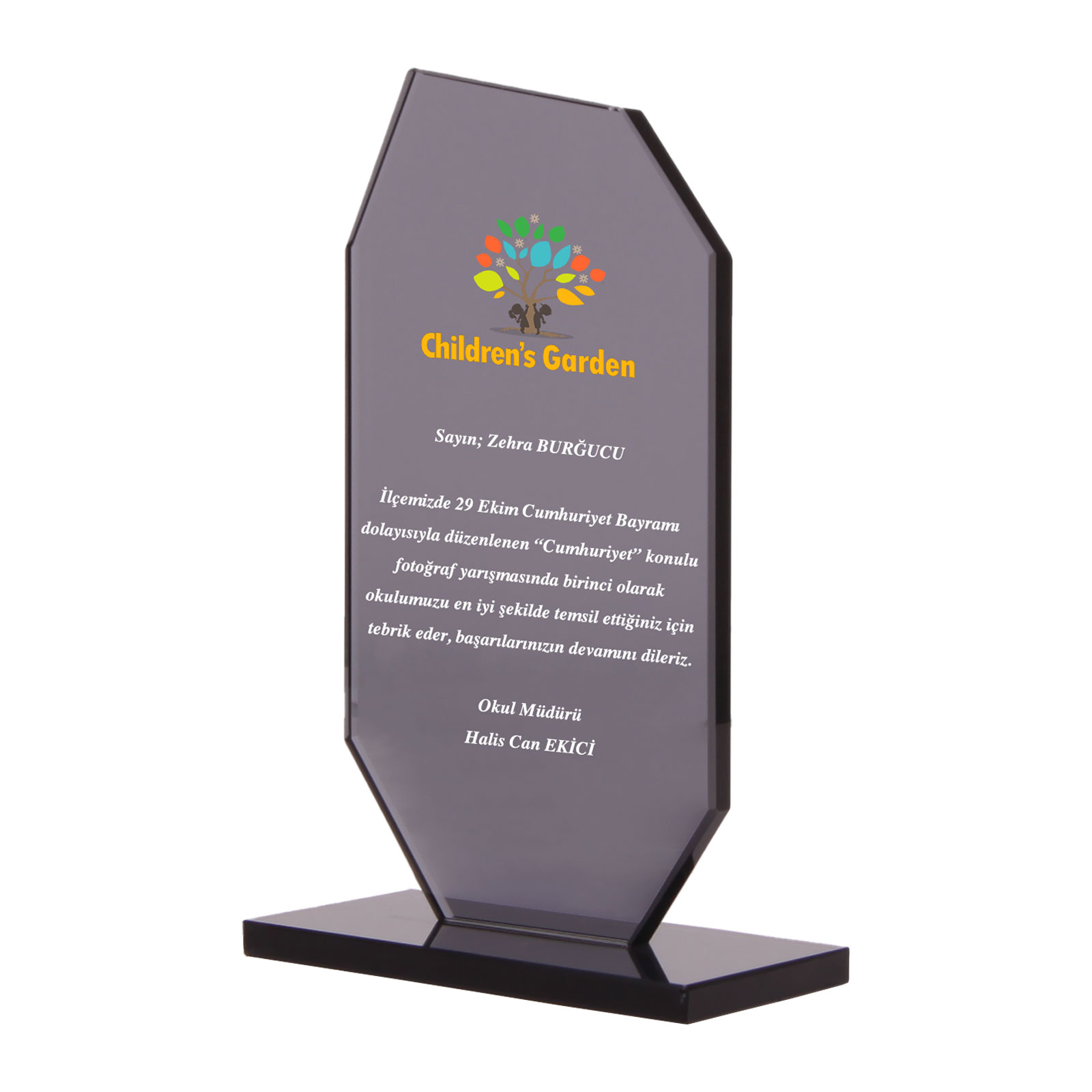 Oskay Kristal Plaket - siyah promosyon ürünü
