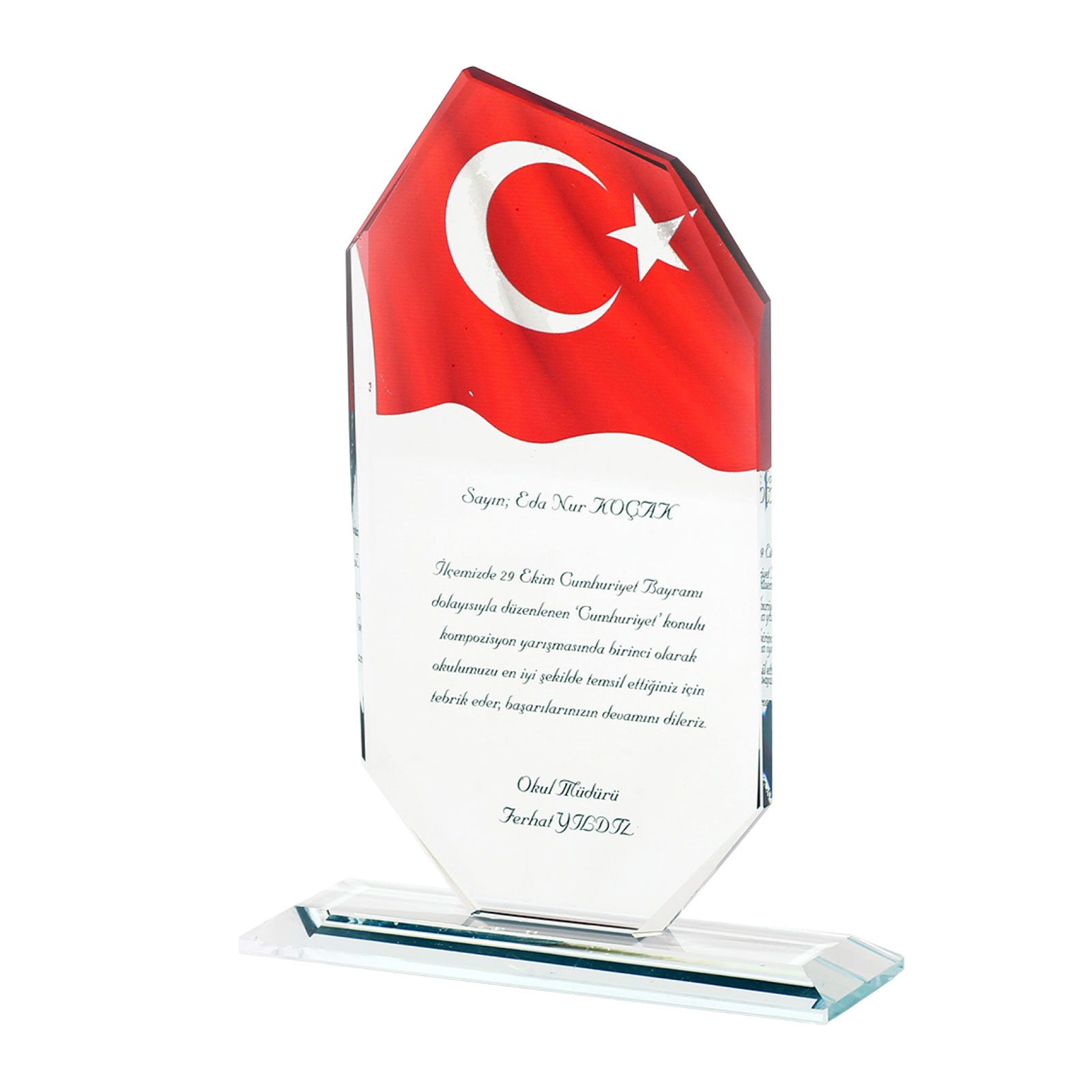 Oskay Kristal Plaket — promosyon ürünü