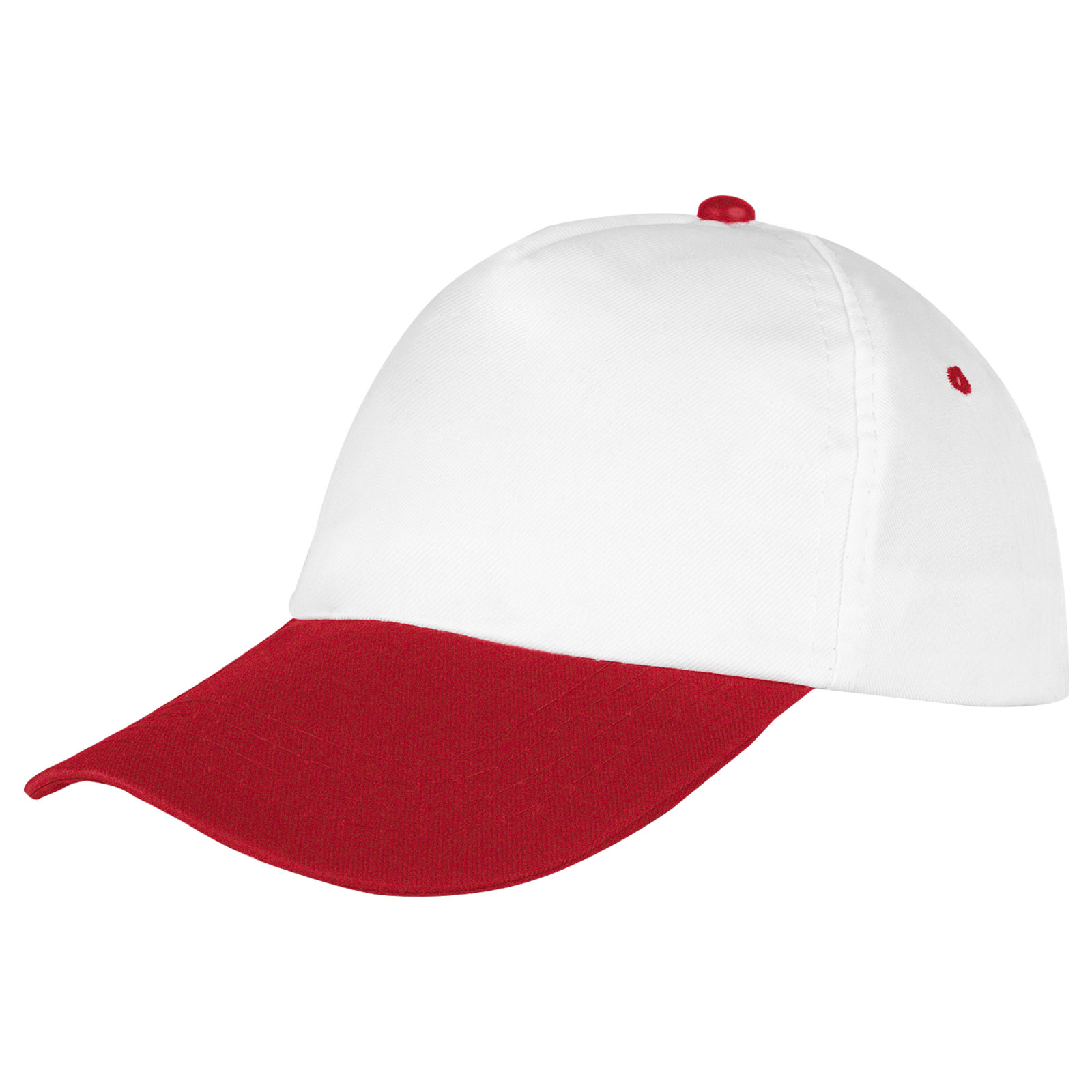 Papatya Polyester Şapka - Beyaz - Kırmızı promosyon ürünü