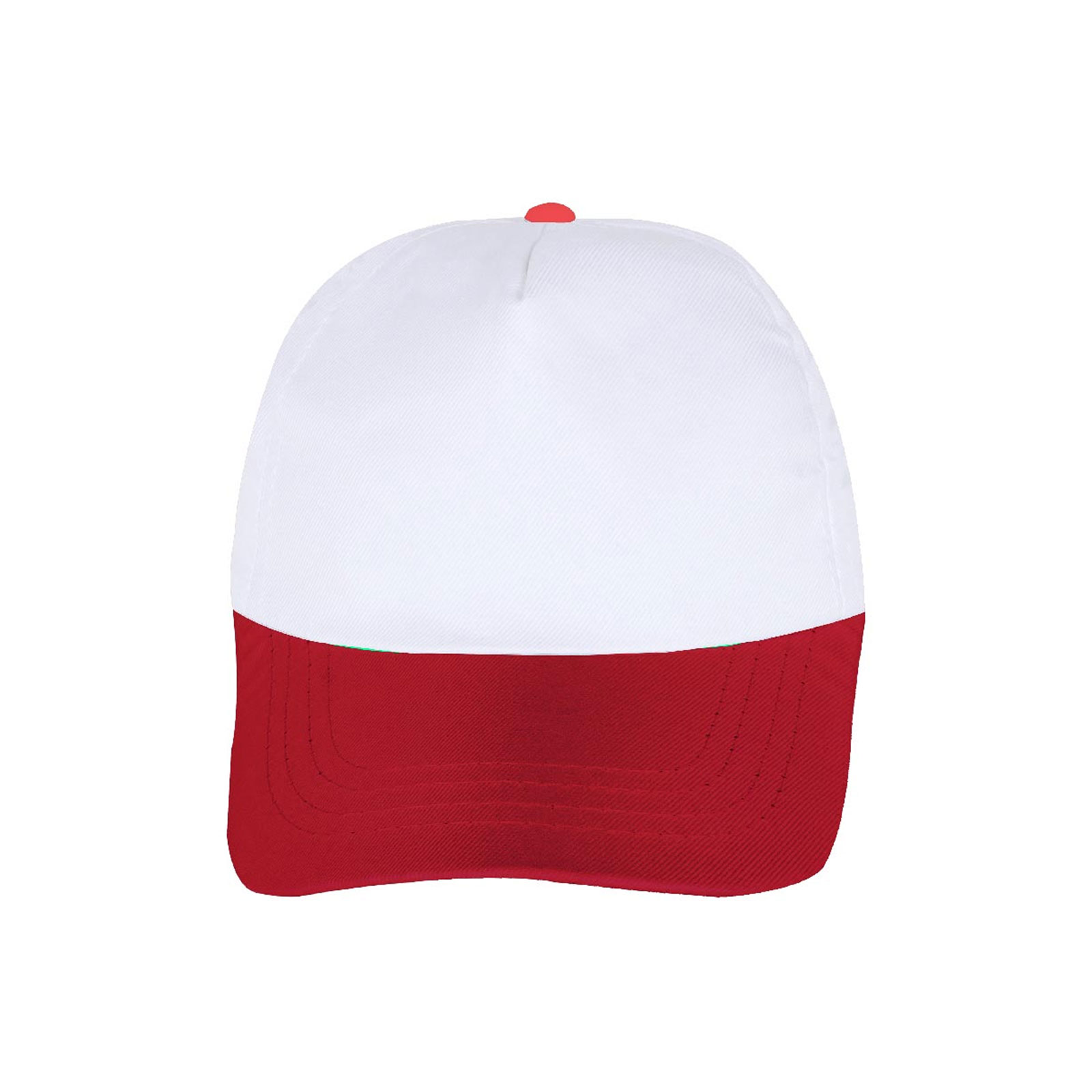 Papatya Polyester Şapka - Beyaz - Kırmızı promosyon ürünü