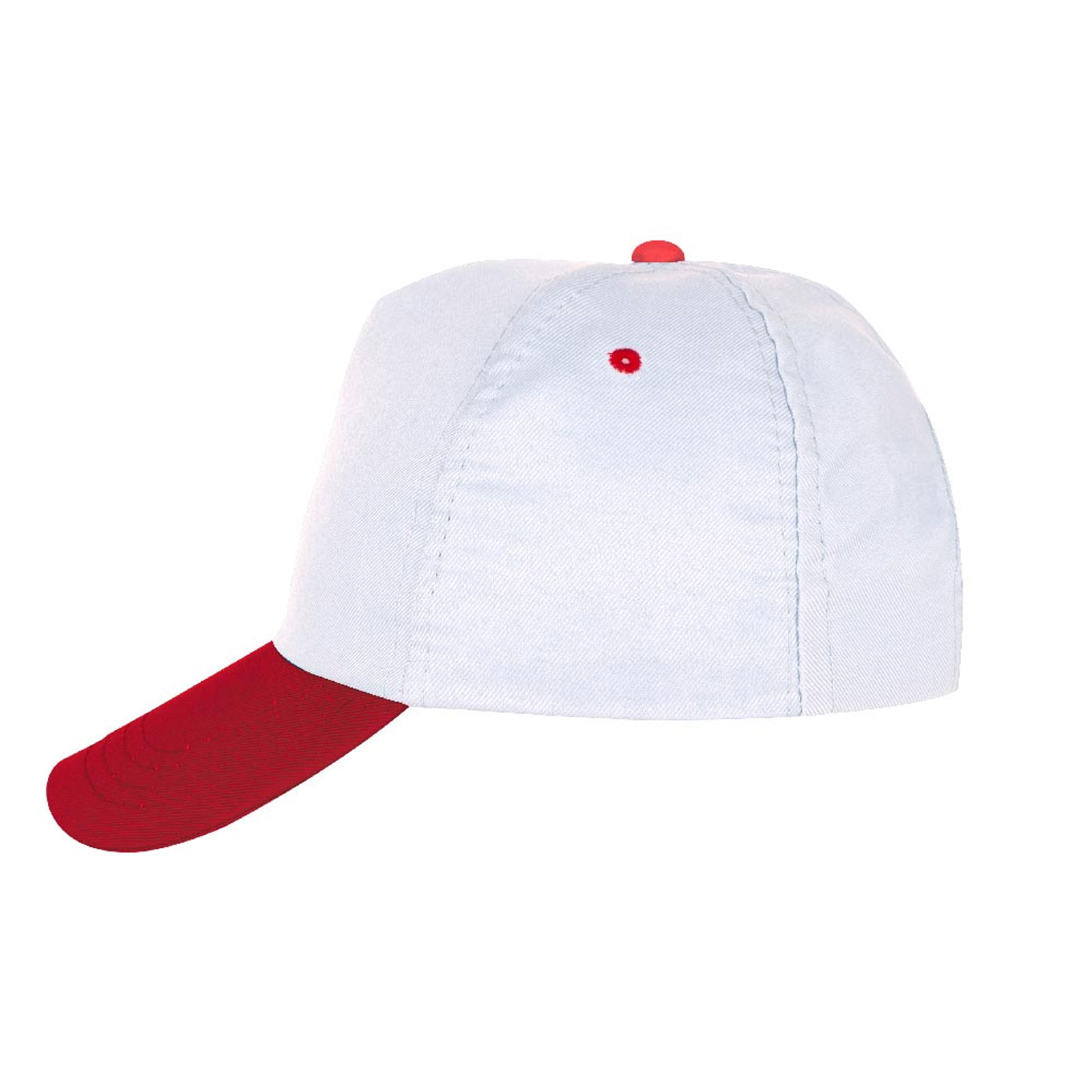 Papatya Polyester Şapka - Beyaz - Kırmızı promosyon ürünü