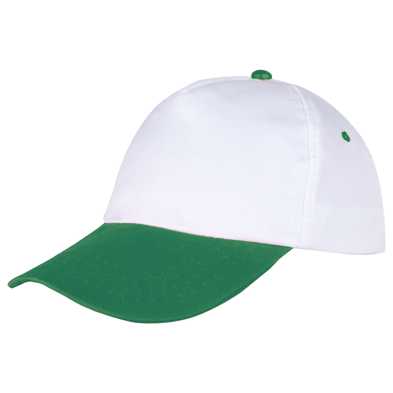 Papatya Polyester Şapka - Beyaz - Yeşil promosyon ürünü