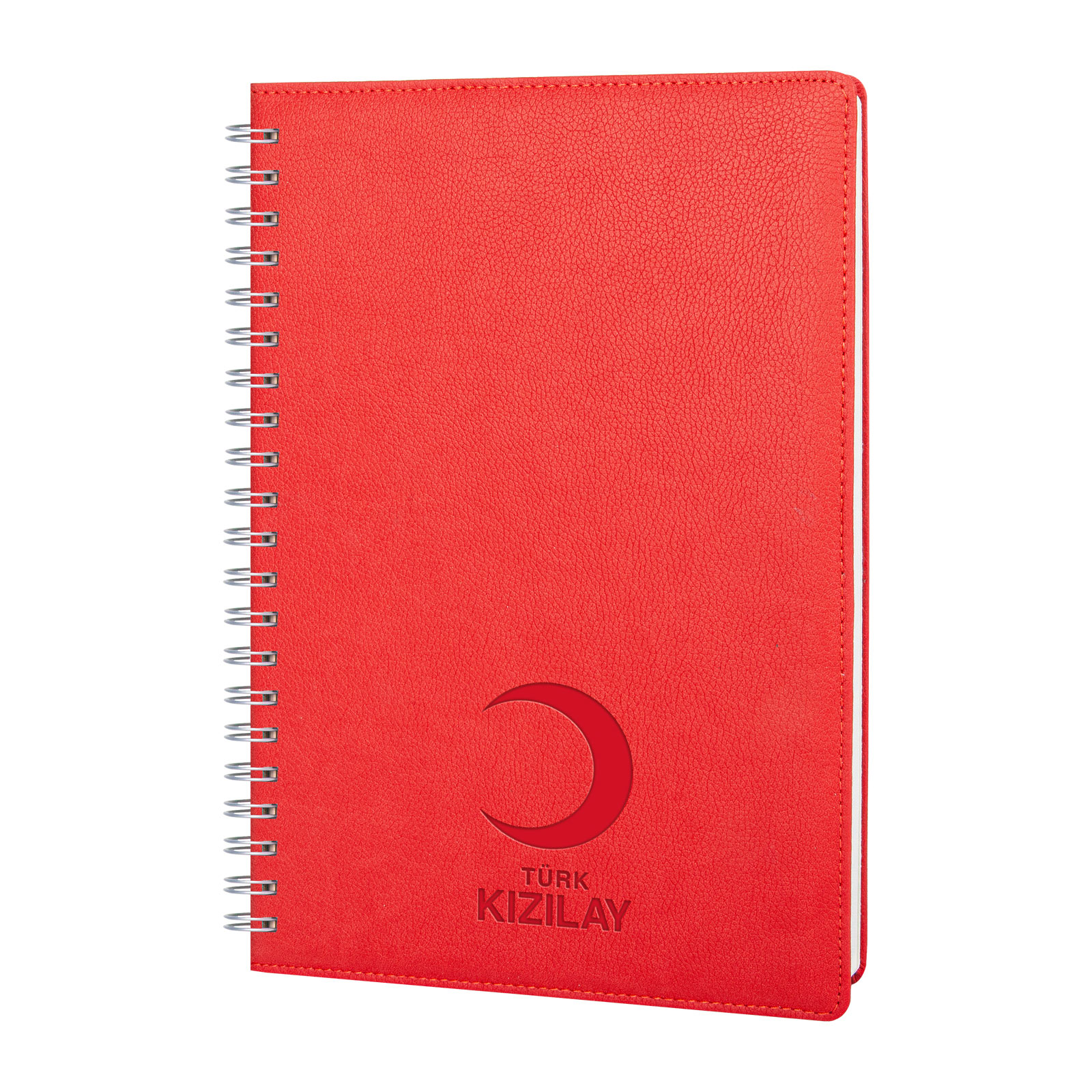 Plevne Kareli Tarihsiz Spiralli Defter (20x28 cm) - Kırmızı promosyon ürünü