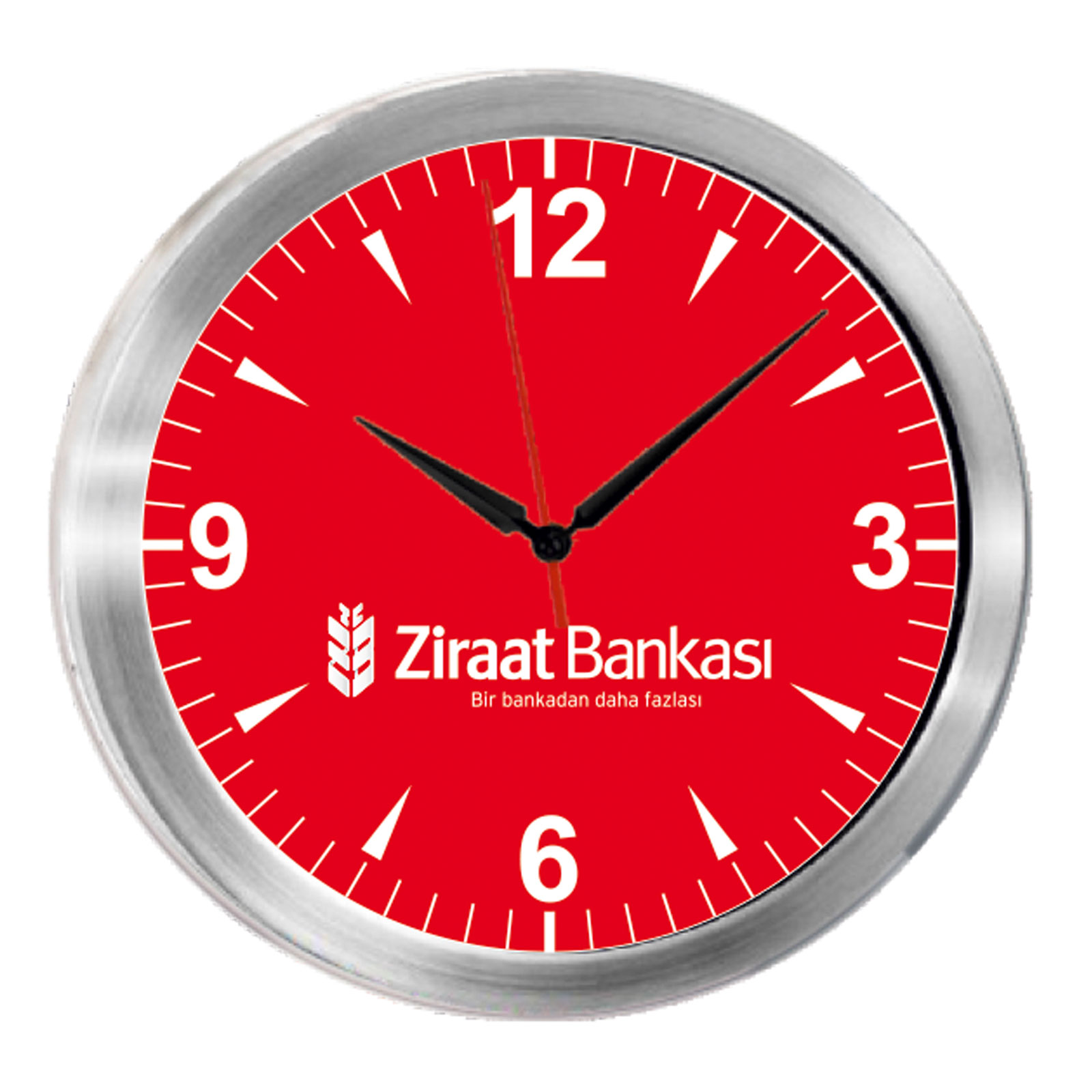 triton091 Gümüş Metal Kasa Duvar Saati (350 mm) promosyon ürünü